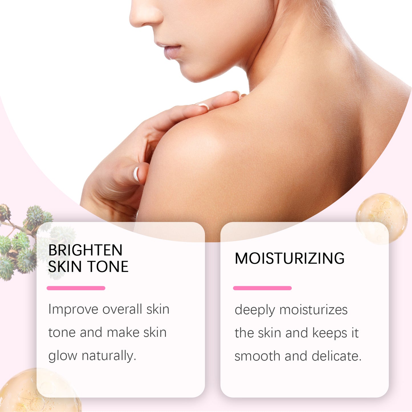 Body Brightening Oil - Moisturizing Skin Care Treatment, 60ml