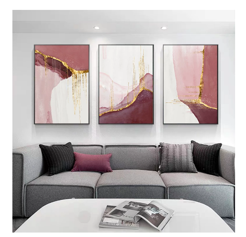 Abstract Purple Canvas Wall Art for Living Room - Modern Home Decor