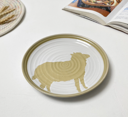 8-Inch Ceramic Plate Set for Kitchen Storage - Multiple Styles