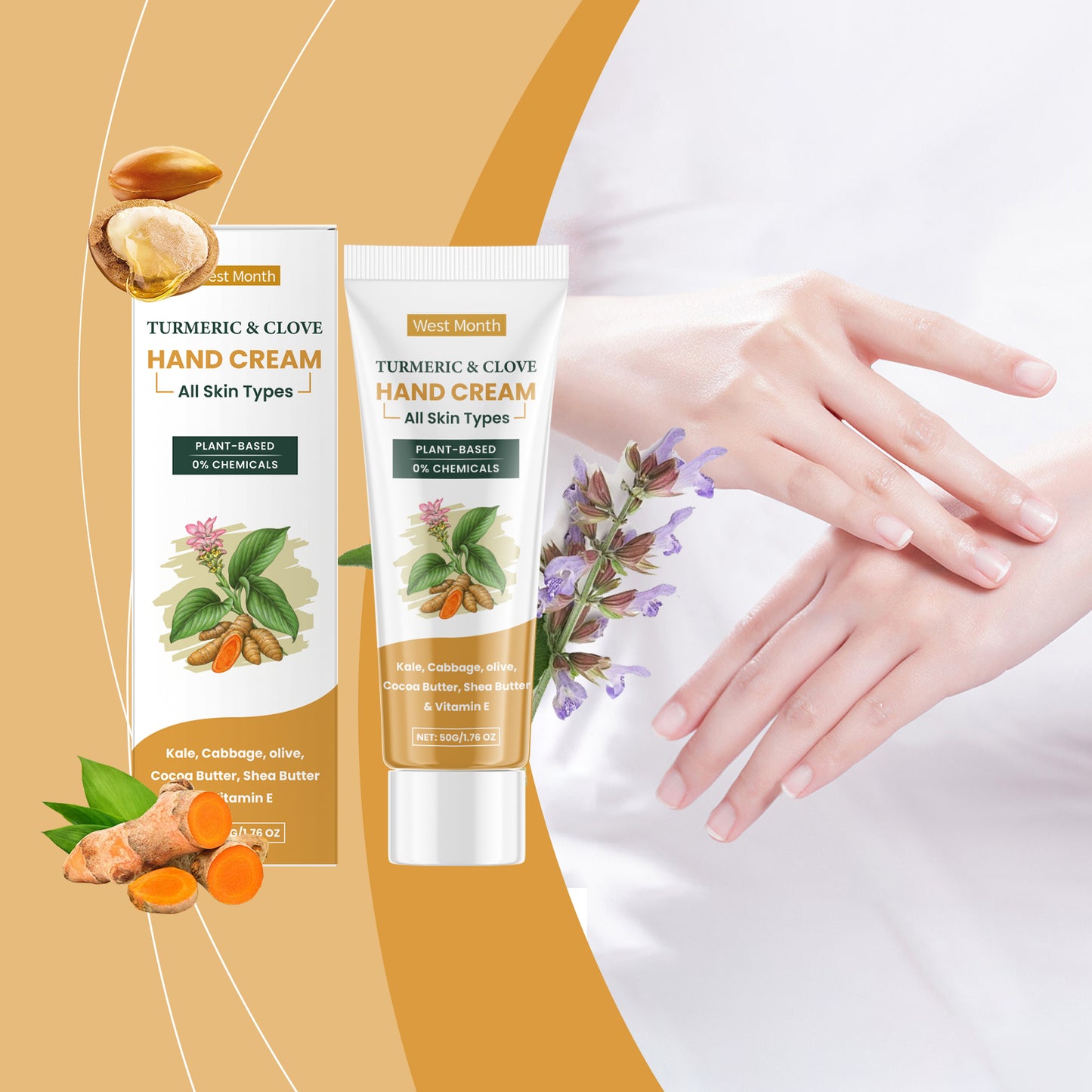 Turmeric Clove Oil Hand Cream - Moisturizing & Hydrating Skin Care