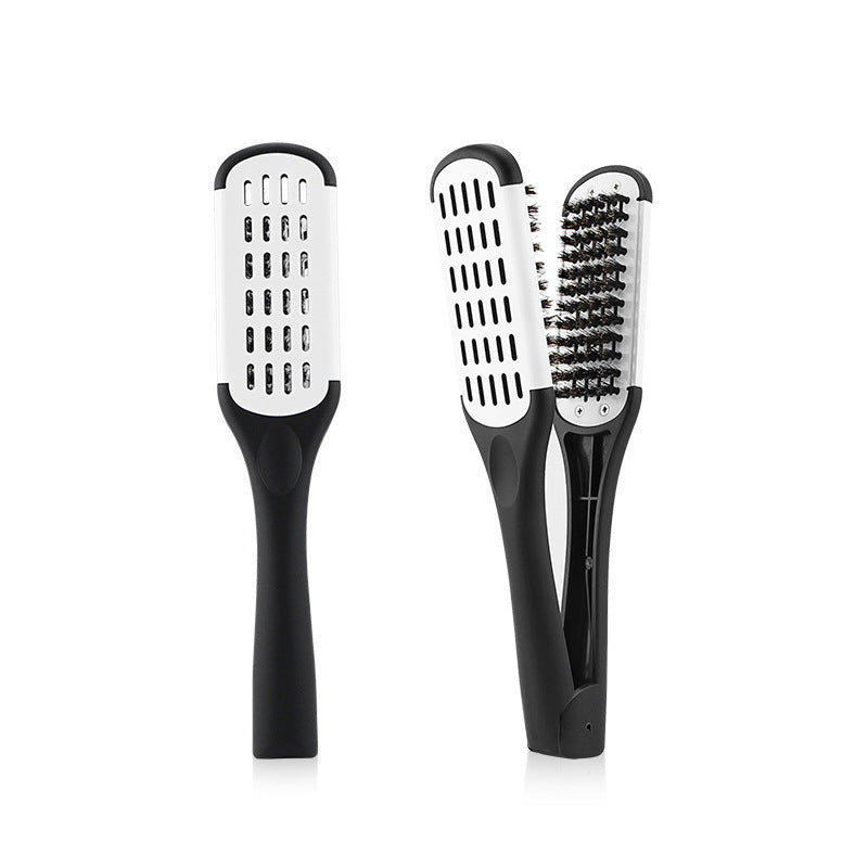 Hairdressing Clamp Comb for Hair Styling - V-Shaped Bristle Comb in Multiple Colors