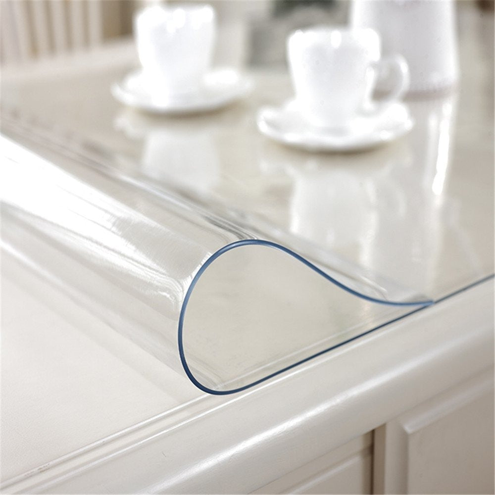Clear Table Protector Mat - 1.5mm Waterproof PVC Cover for Dining