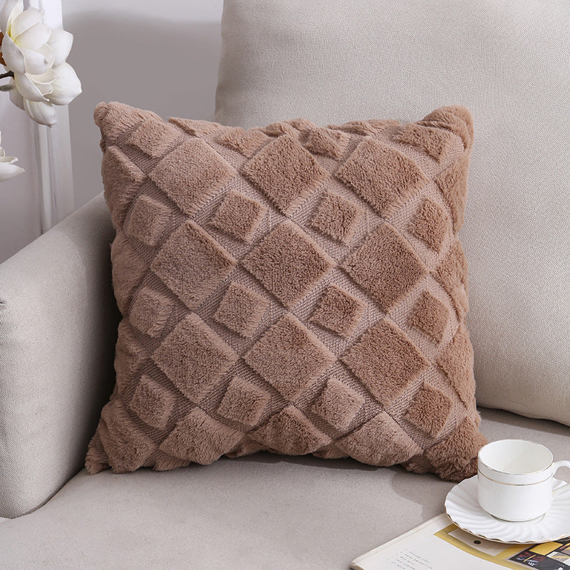 Nordic Double-Sided Plush Pillow Cover 45x45cm Sofa Cushion Case Home Decor