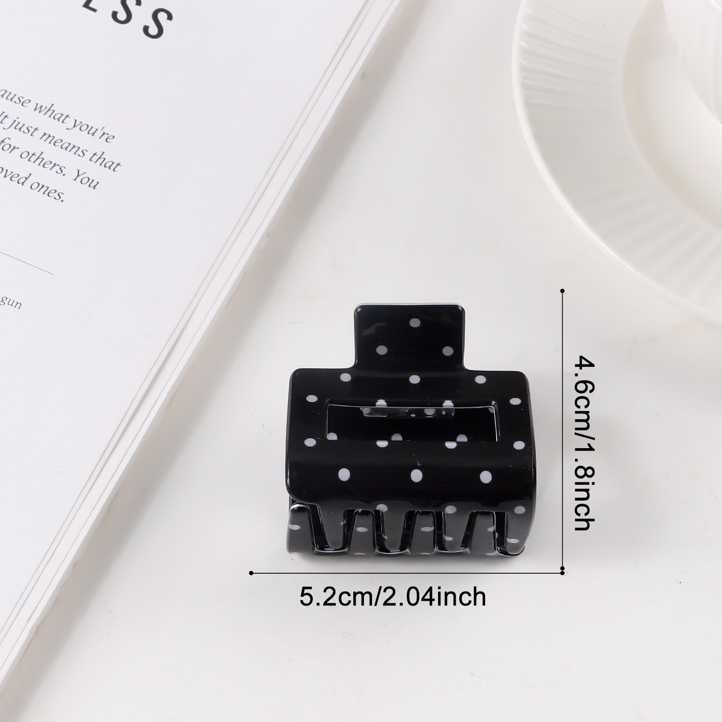 Elegant Polka Dot Hair Clip for Women - Updo Shark Clip