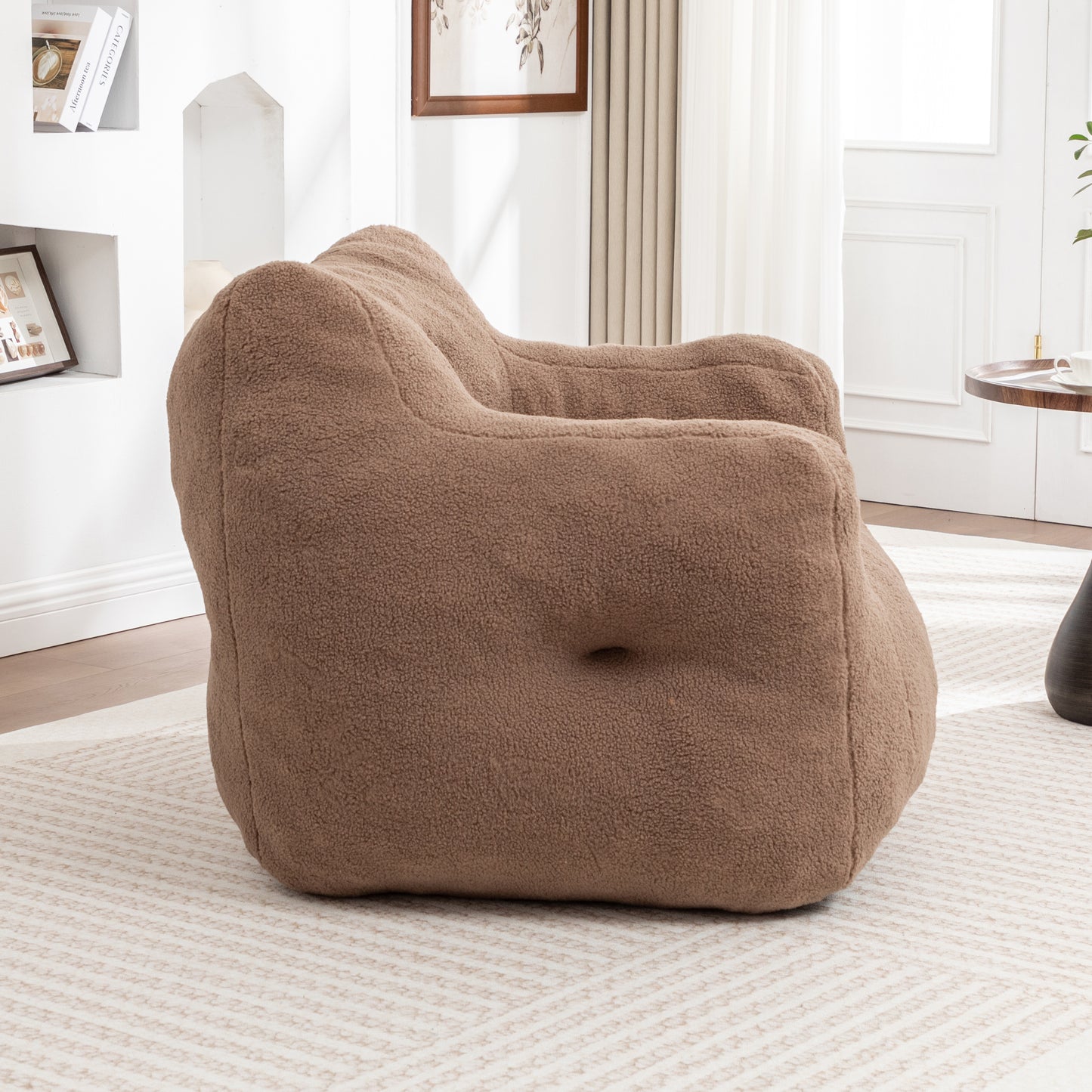 Bean Bag Chair, Sofa Chair With Armrests Stuffed High-Density Foam,