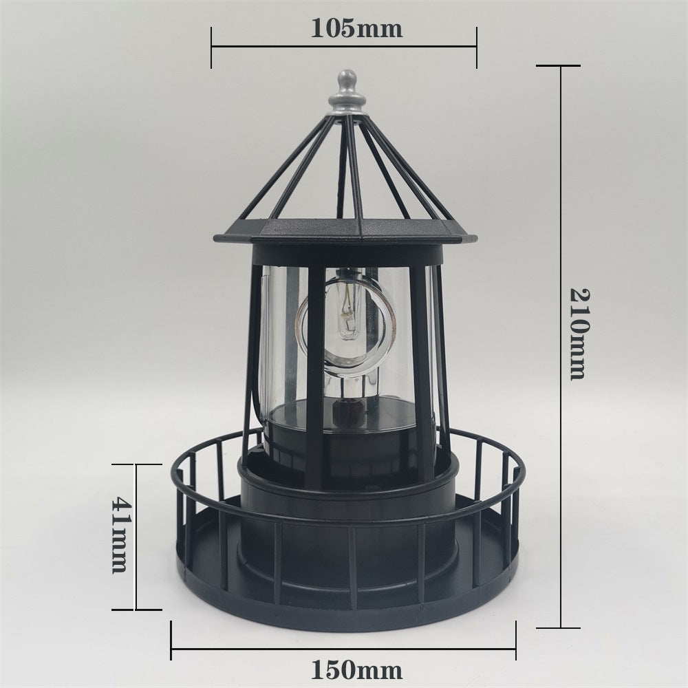 Large Solar Rotating Lighthouse LED Lawn Lamp - Weatherproof Garden Light