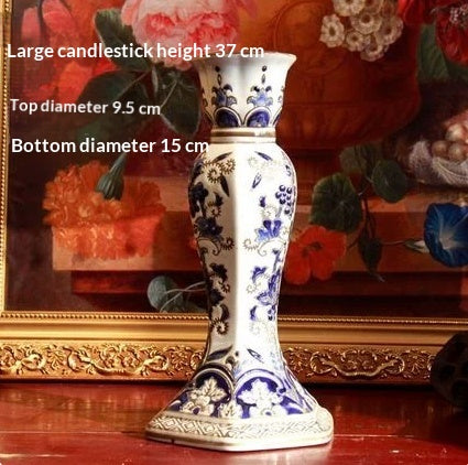 Ceramic Blue-and-White Porcelain Candle Holder - Multiple Sizes & Styles