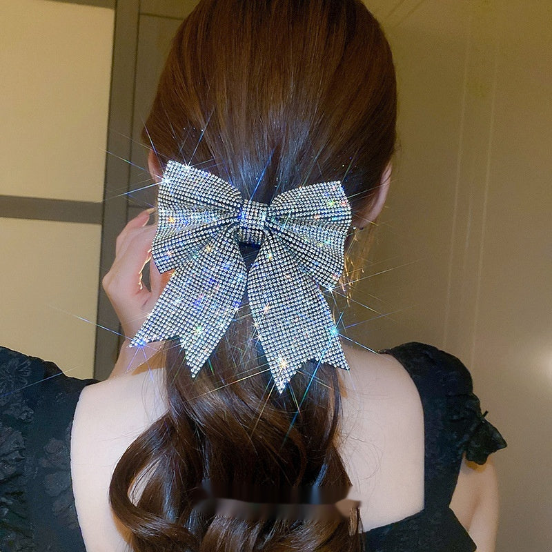 Diamond Bow Hair Clip Spring Clip Hairpin for Women Hair Accessories