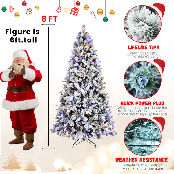 8ft Artificial Christmas Tree with 470L Warm White Lights