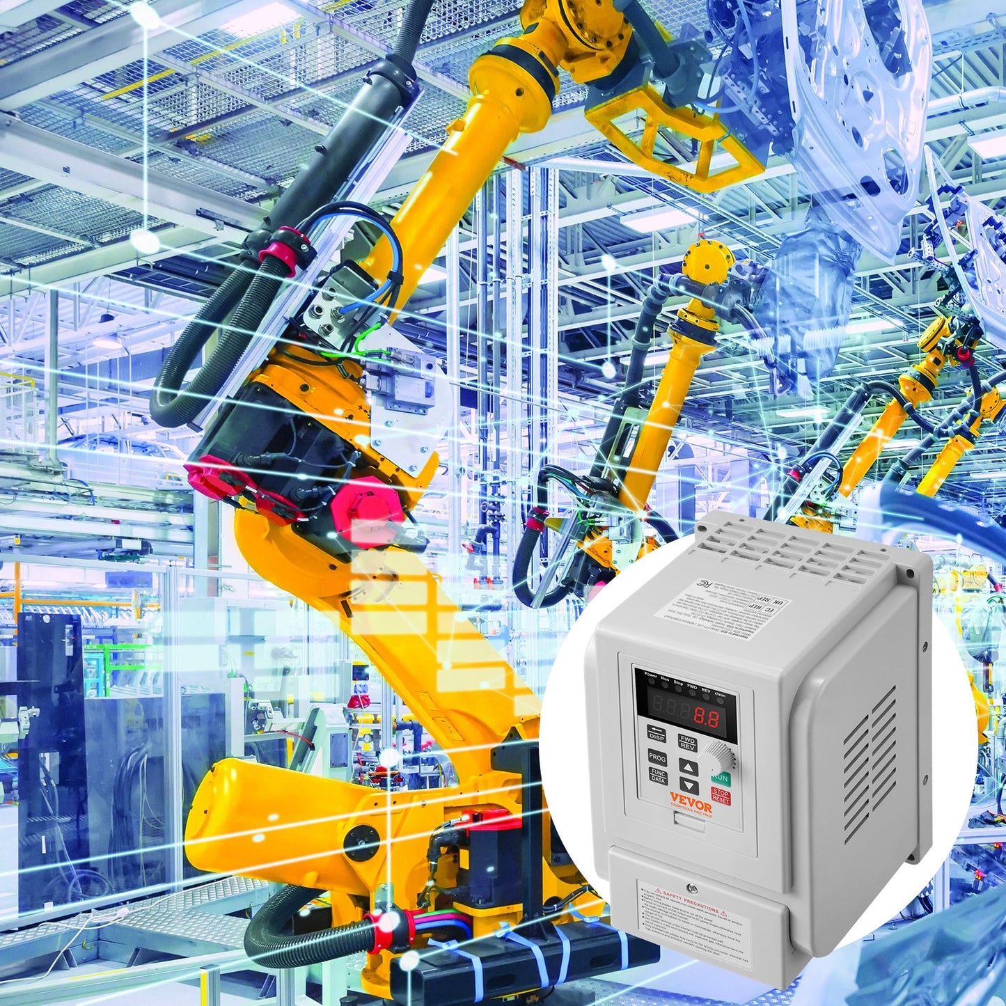 VFD 4KW 18A 5HP Variable Frequency Drive for Three-Phase Motor Speed Control