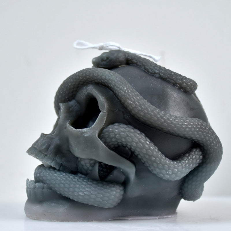 Skull Candle Mold Silicone DIY Halloween Decoration, Plaster Craft