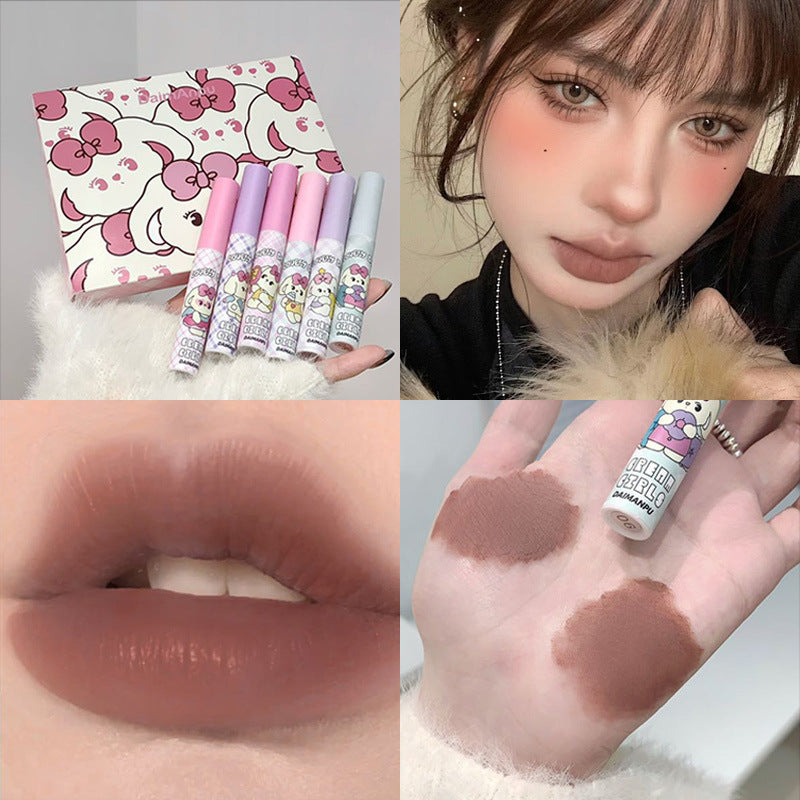 Cute Rabbit Lip Gloss Set - Natural, Discoloration Resistant 6-Piece