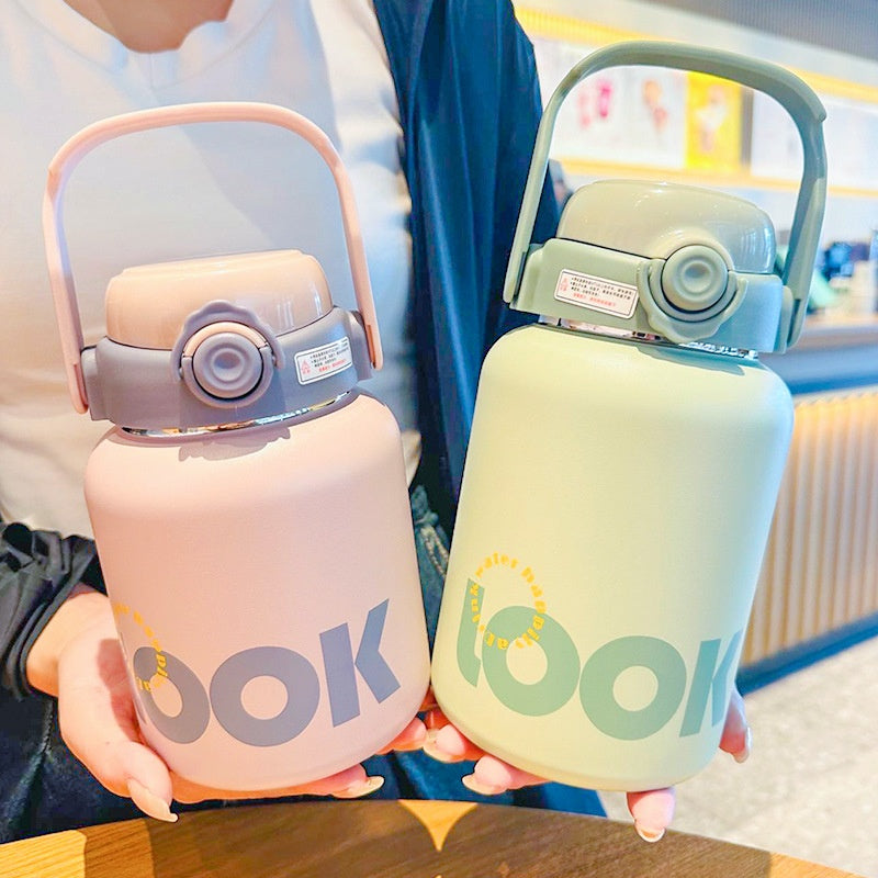 Large Capacity Pop-Top Straw Cup - Reusable Insulated Drinkware