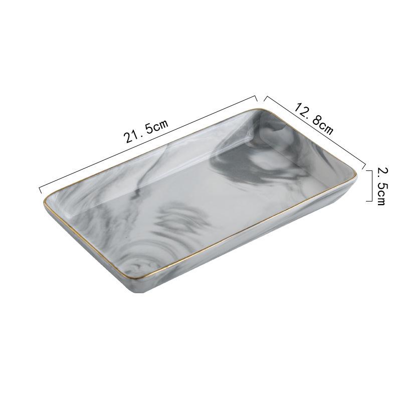 Marble Bathroom Tray Set with Cups and Bowls - Home Storage Organizer