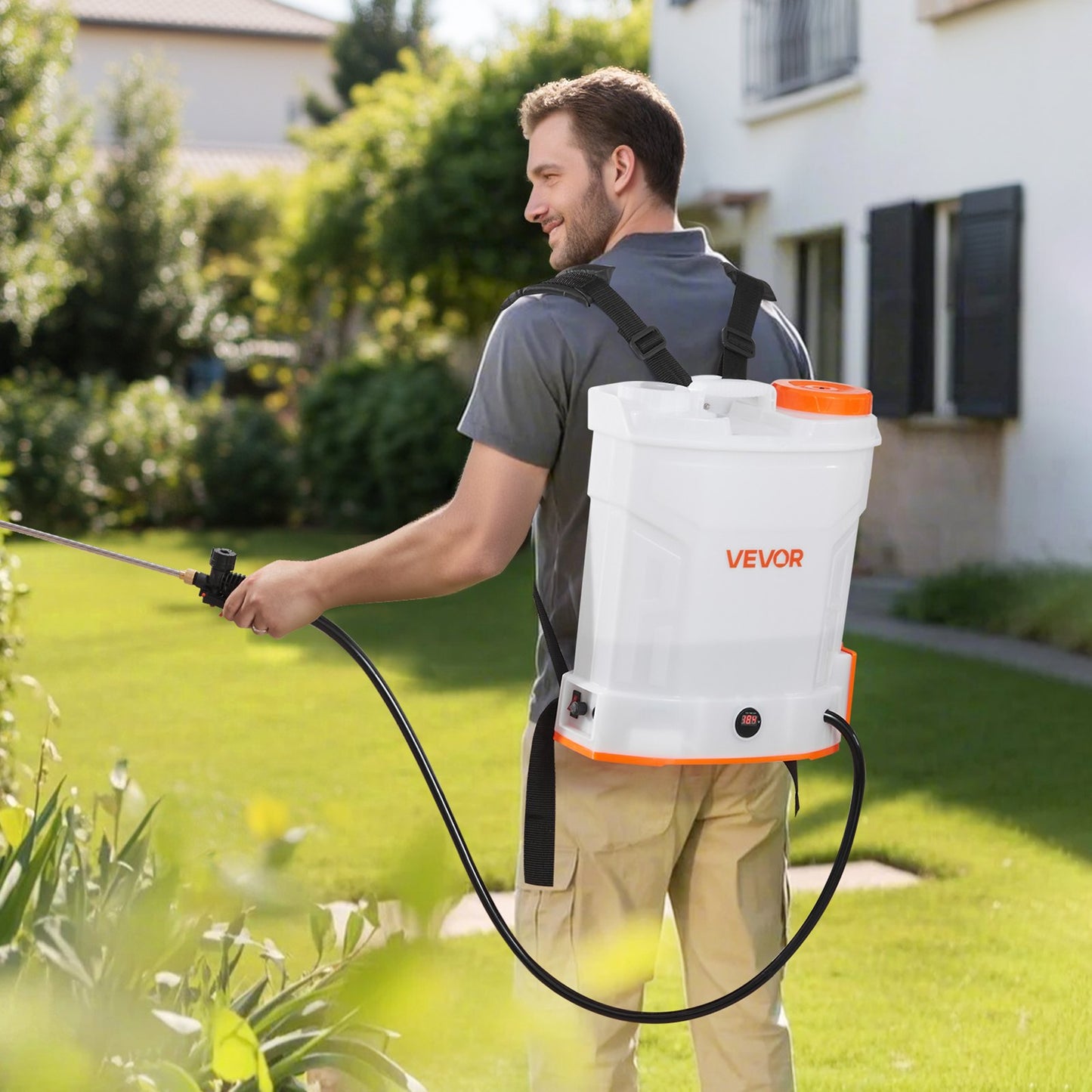 Battery Powered Backpack Sprayer 3.2 Gallon 0-90 PSI for Garden & Yard
