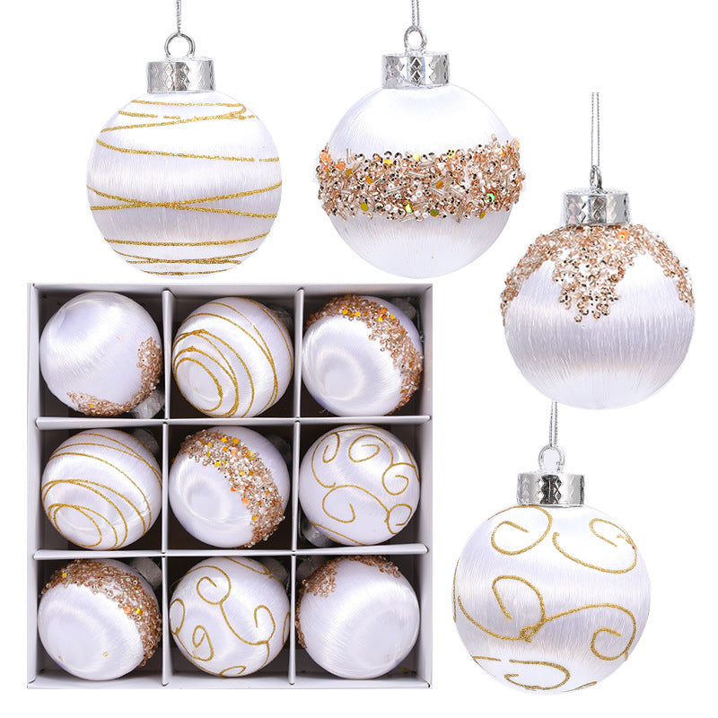 Christmas Foam Ball Decorations Set - 8cm 9-Pack Holiday Tree Ornaments
