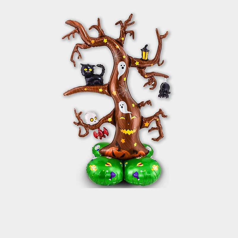 Halloween Aluminum Film Balloon Decor Set - 4D Standing Base & Variants