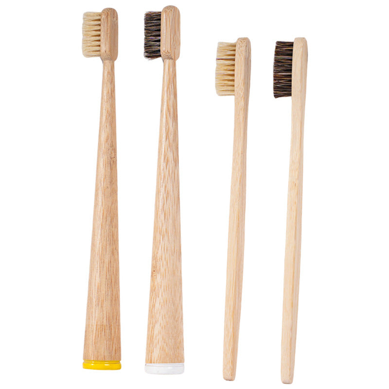Eco-Friendly Bamboo Toothbrush with Pig & Horse Hair - Degradable & Soft