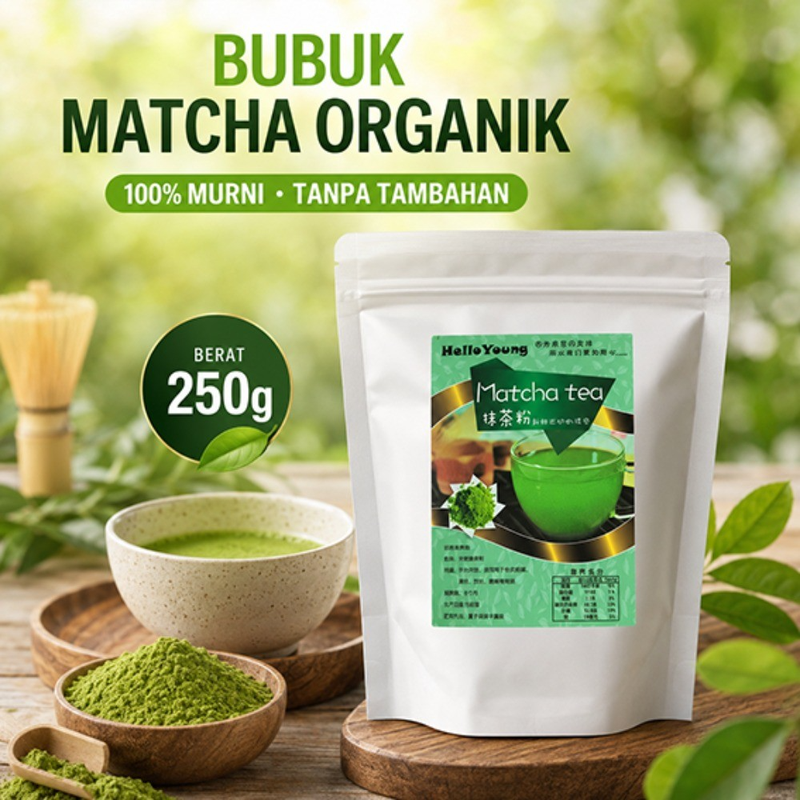 Organic Matcha Powder 250g - Natural Japanese Green Tea