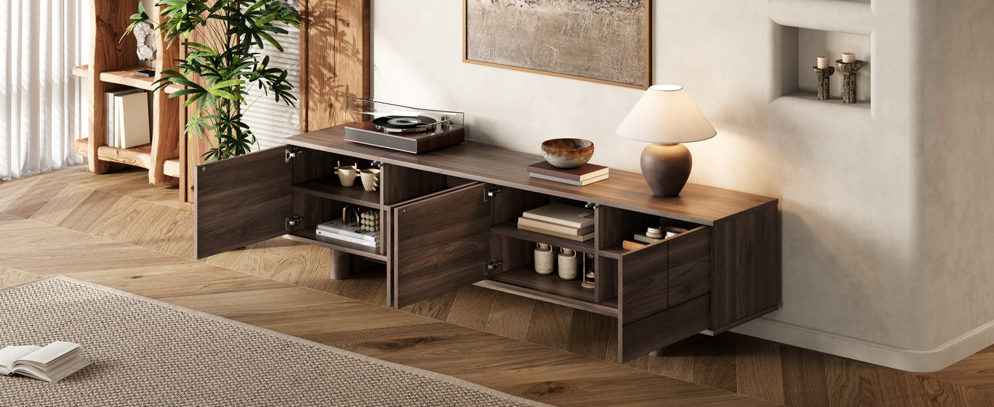 Modern 78-Inch TV Stand for TVs up to 85" - Dark Brown