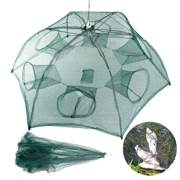 Portable Fishing Trap Net - Foldable Bait Catcher for Shrimp & Crab