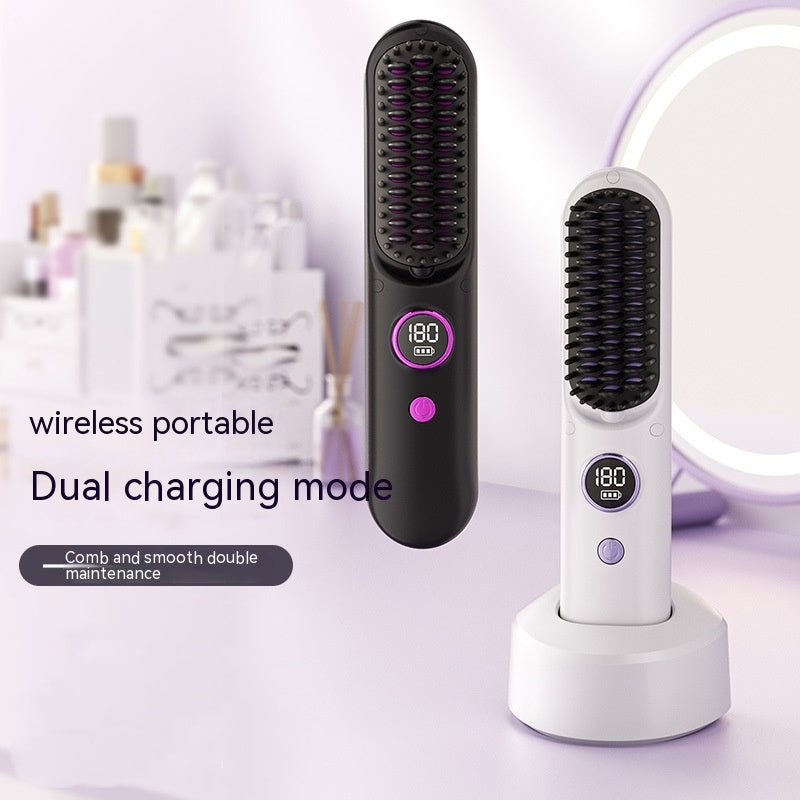 Wireless USB Curling Iron - Straightening & Curling Hair Tool with Negative Ion
