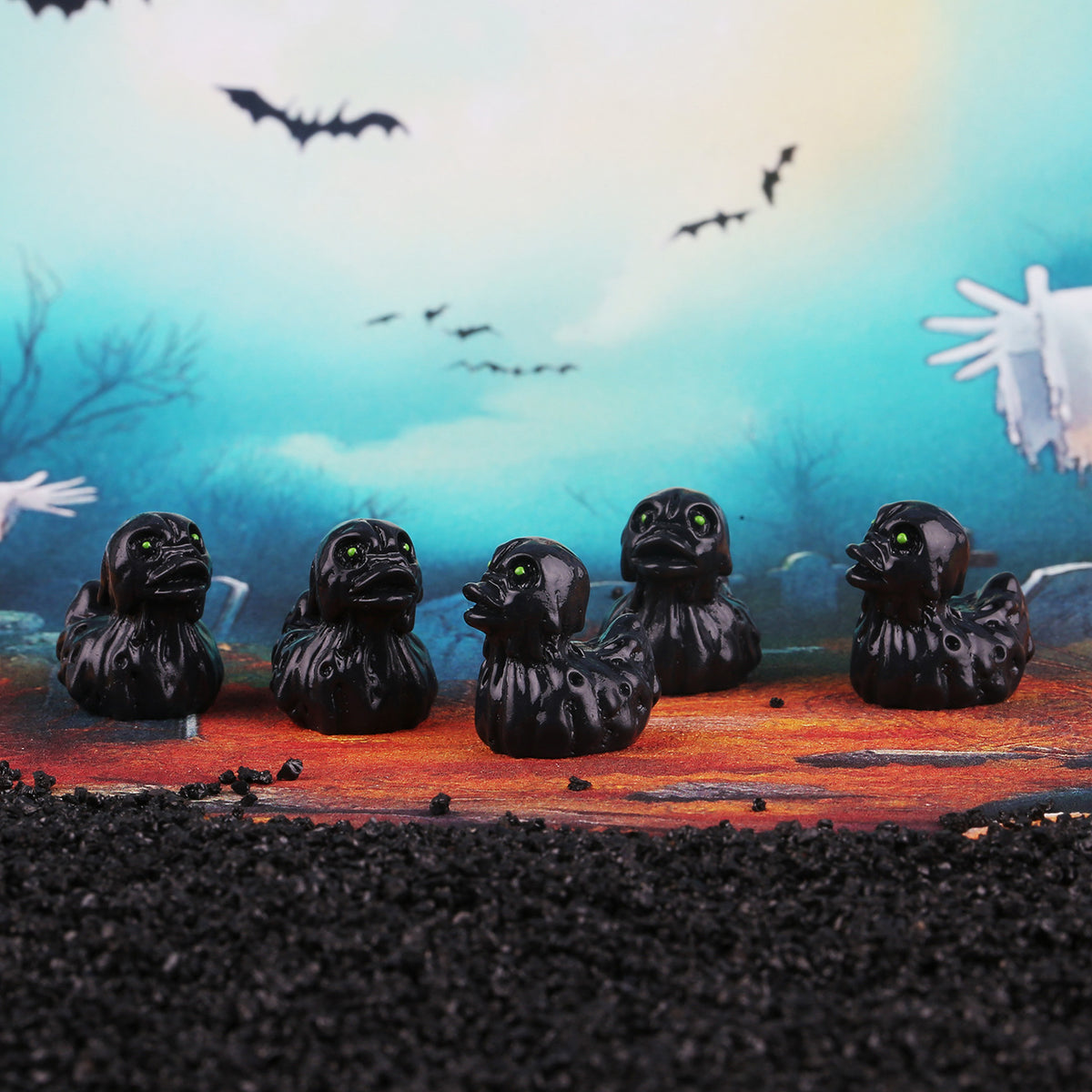 Halloween Ghost Duck Decoration Set - Resin Festive Party Decor
