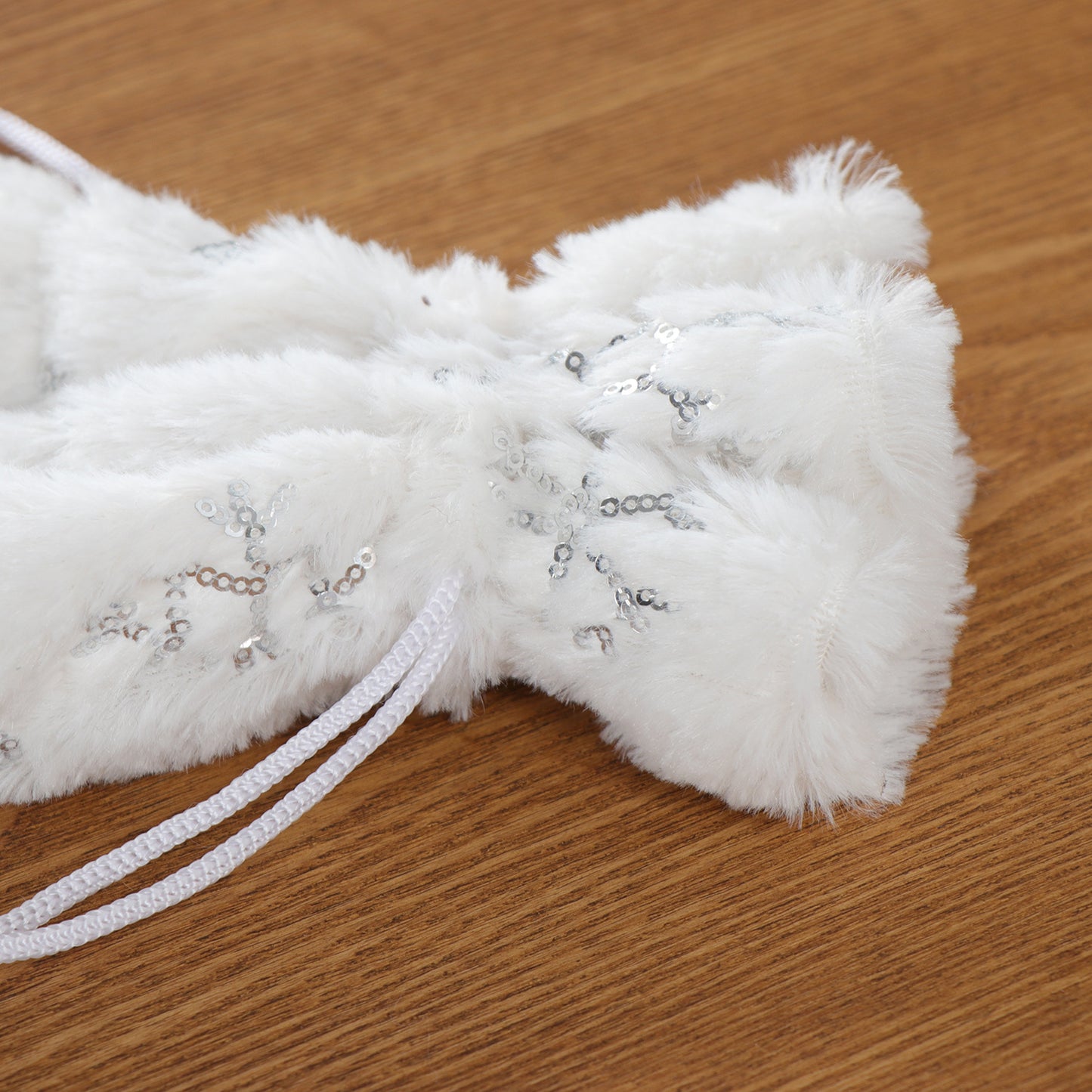 Christmas Bottle Cover Plush Snowflake Sequin Embroidered Fleece 9x9x32cm