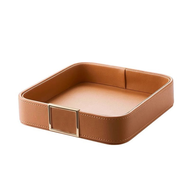 Leather Key Storage Box Light Luxury Organization Case for Home & Office