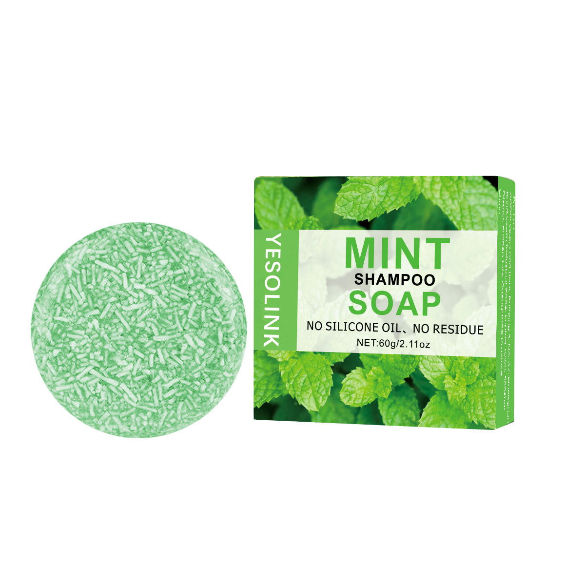 Mint Shampoo Bar - 60g Natural Body Care Soap for Hair & Skin