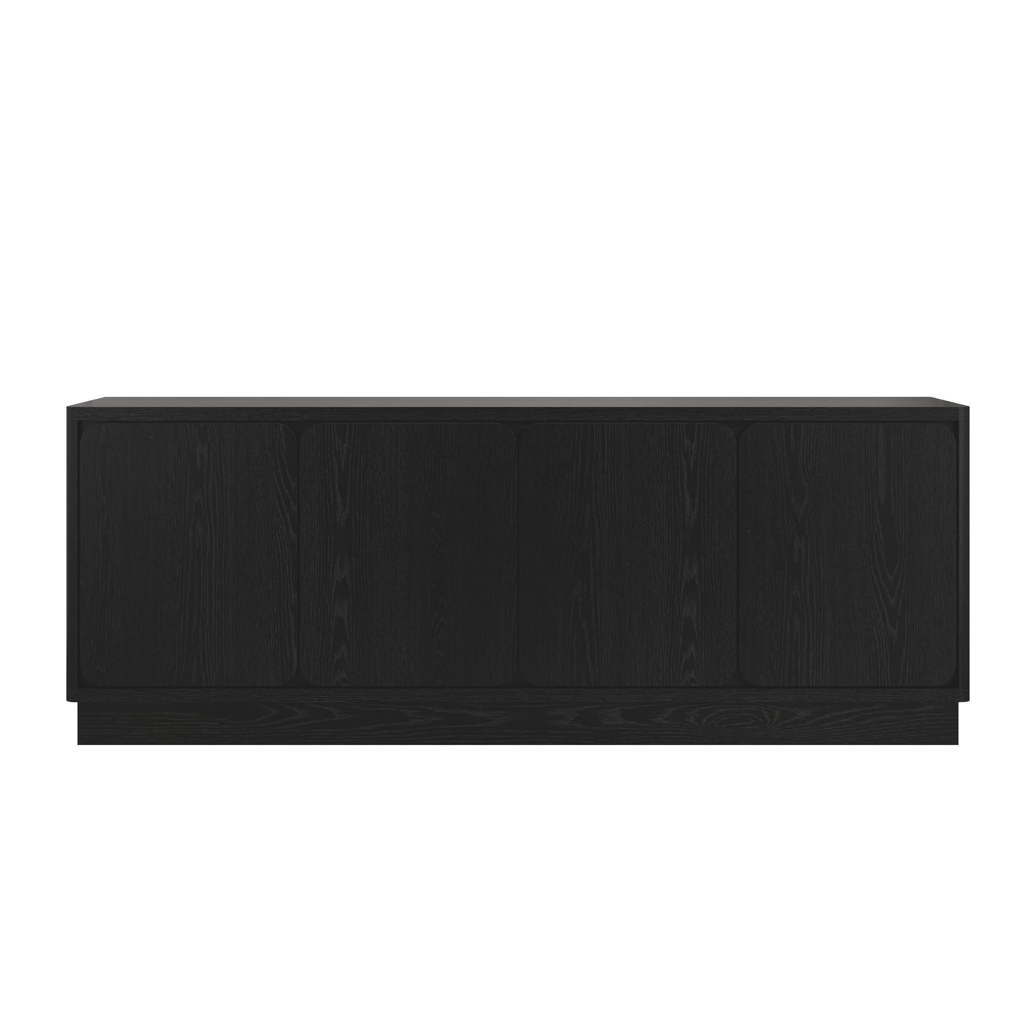 63 Inch Black TV Stand with 4 Storage Doors - Modern Media Console
