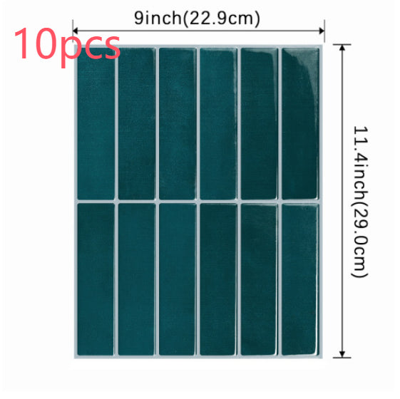 Waterproof 3D Self-Adhesive Wall Sticker for Kitchen Bathroom - High Temp Resistant
