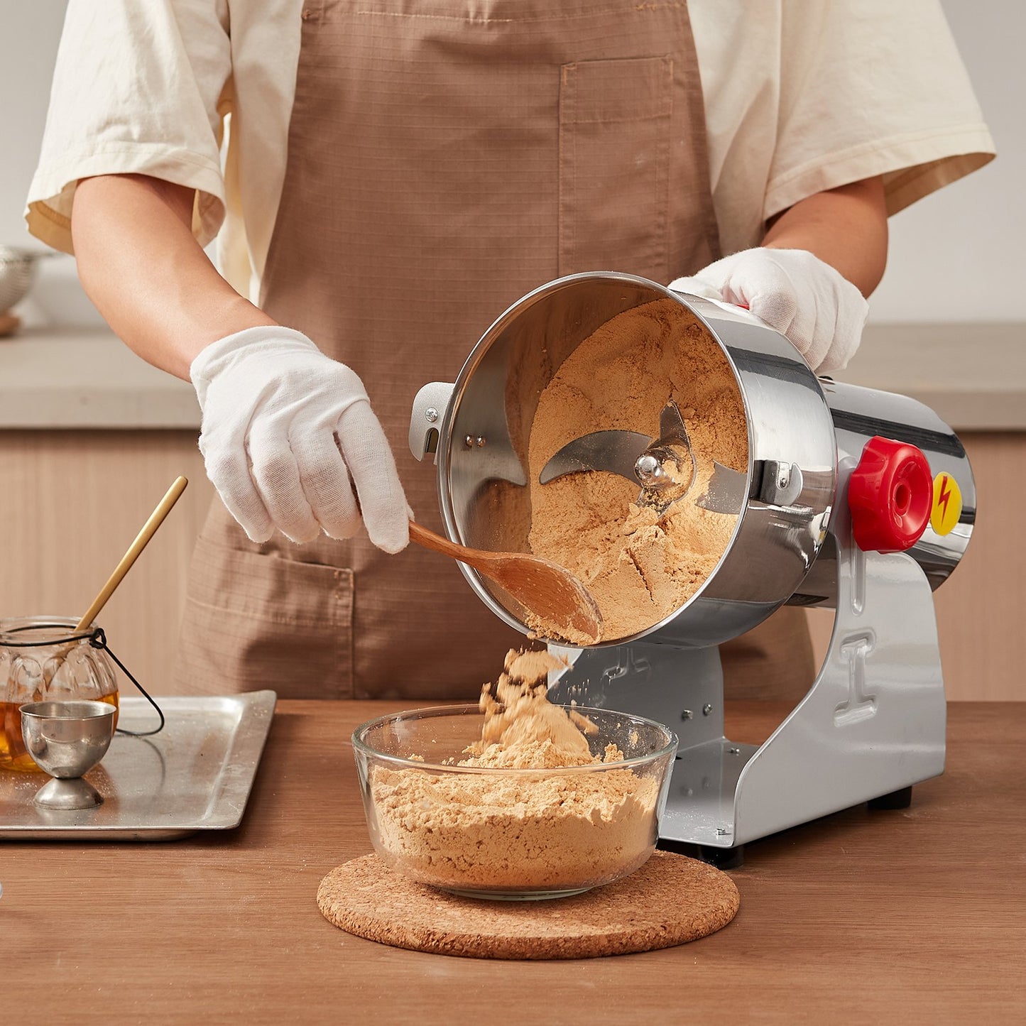 Electric Spice Grinder 1000g High-Speed Grain Mill with Swing Function