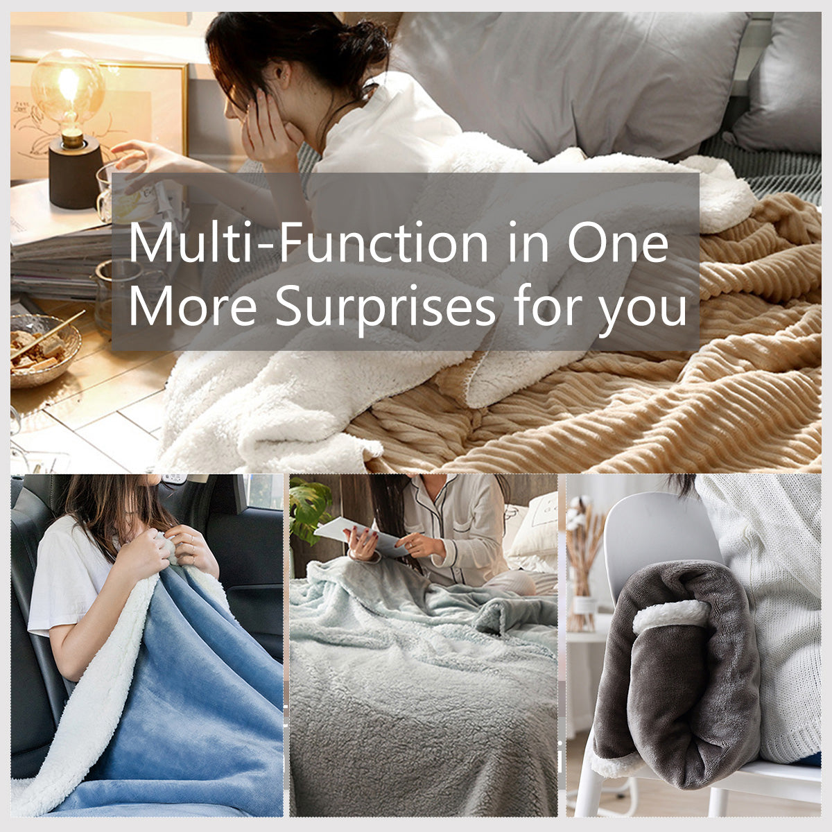 Warm Soft Butterfly Love Flower Lamb Wool Blanket for Sofa Bed Camping