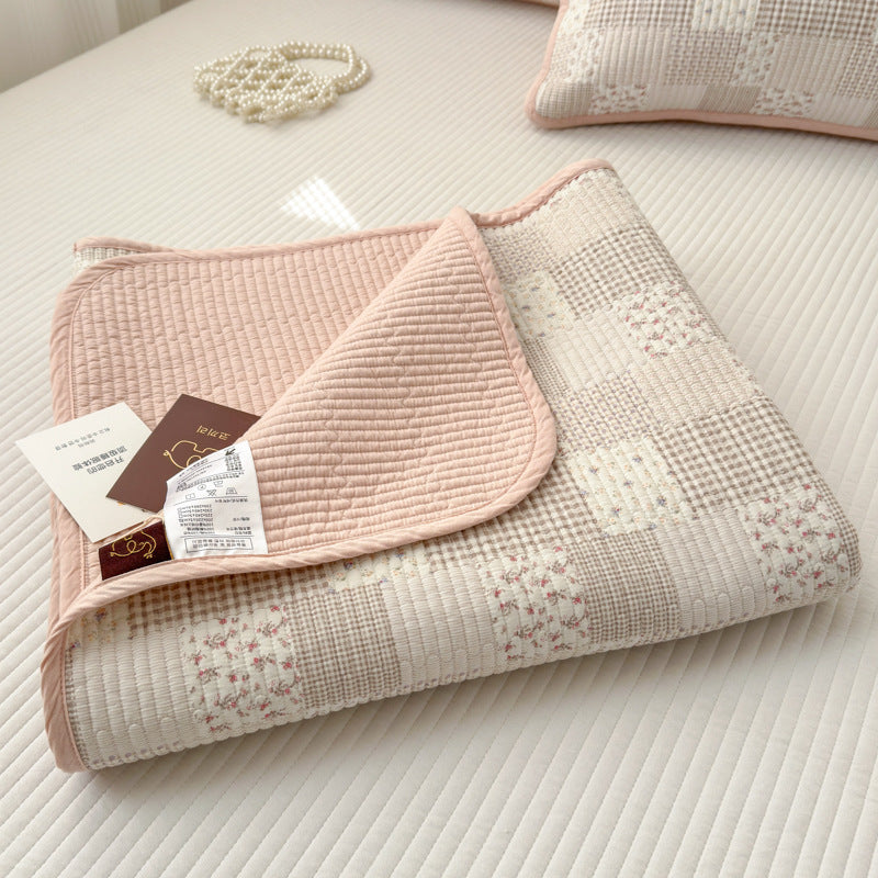 Double-Sided Pure Cotton Quilted Mattress Cover Bedspread - Multiple Sizes & Patterns