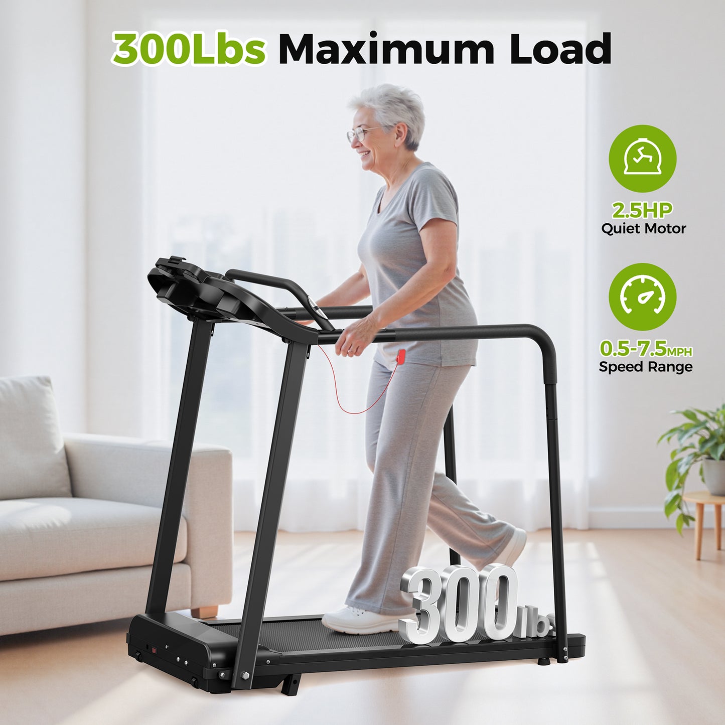 Elderly Rehabilitation Treadmill with LED Display - JK1609L-3