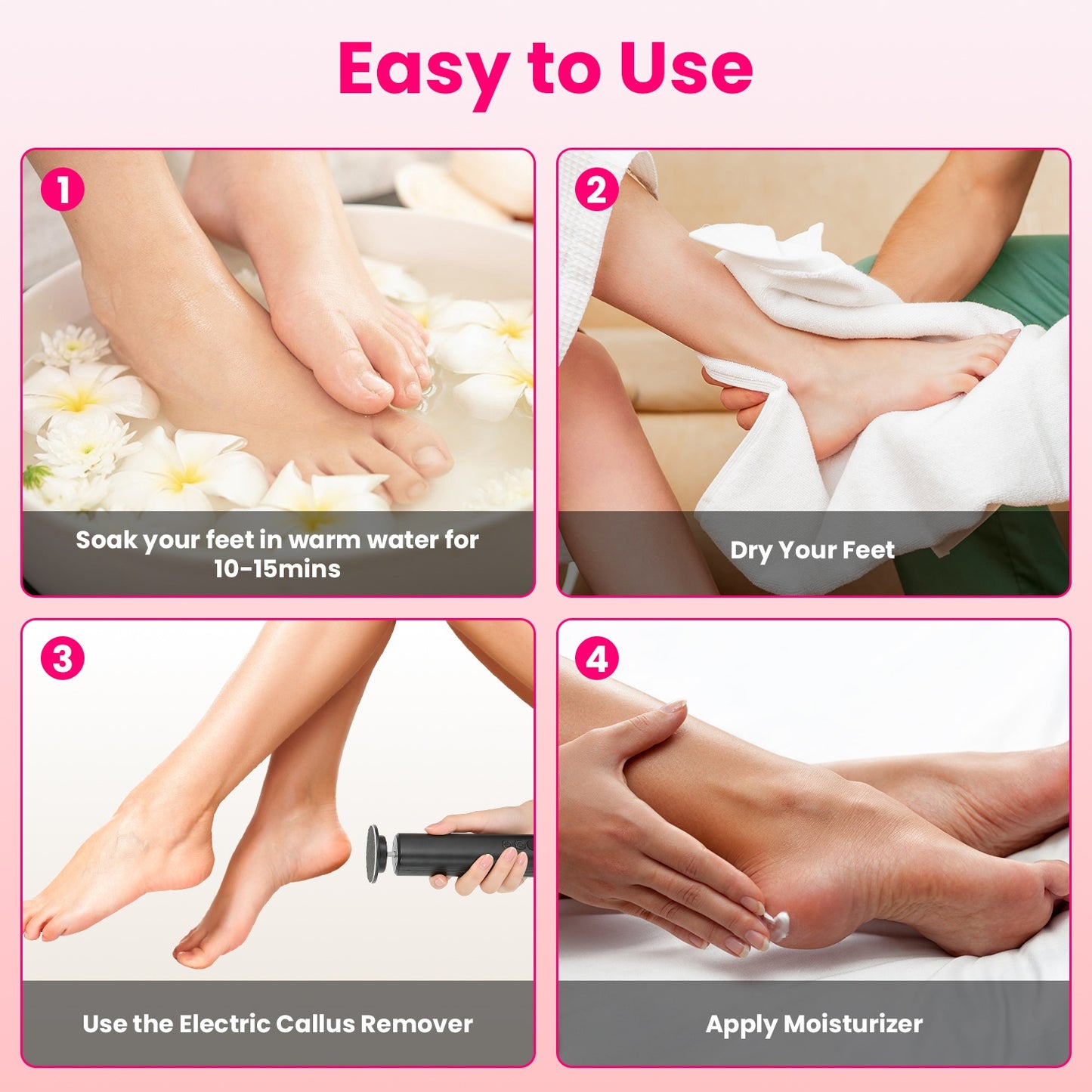 2-in-1 Electric Foot Callus Remover and Nail Grinder - Rechargeable Kit