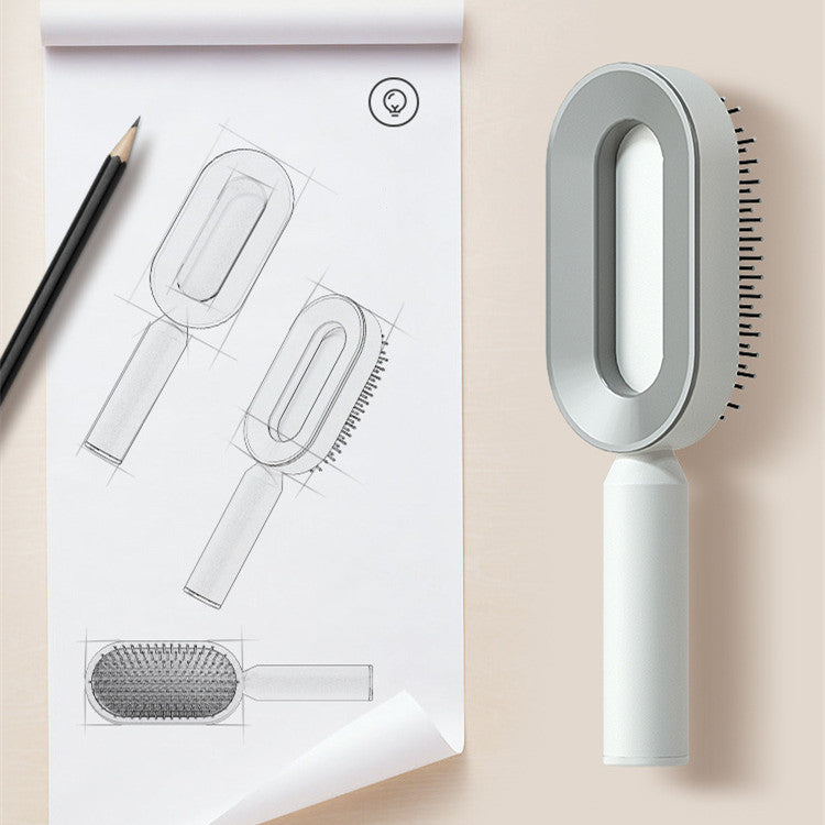 Self-Cleaning Hair Brush with 3D Air Cushion for Scalp Massage & Detangling