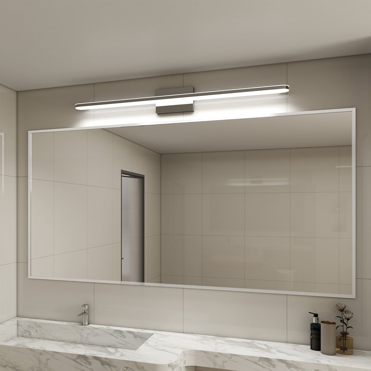 39-Inch Dimmable LED Vanity Light for Bathroom Mirror Chrome Finish 24W