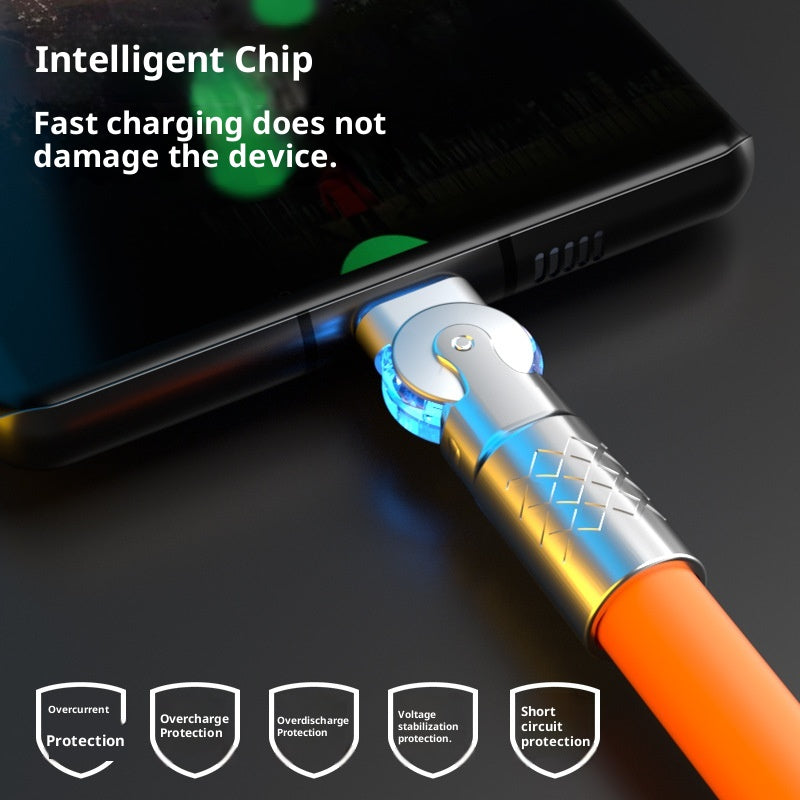 120W Fast Charging USB-C Cable for Android Devices - Rotating 1m-2m