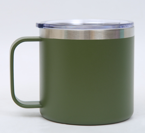 304 Stainless Steel Mug with Double Cover - 14oz Travel Drinkware