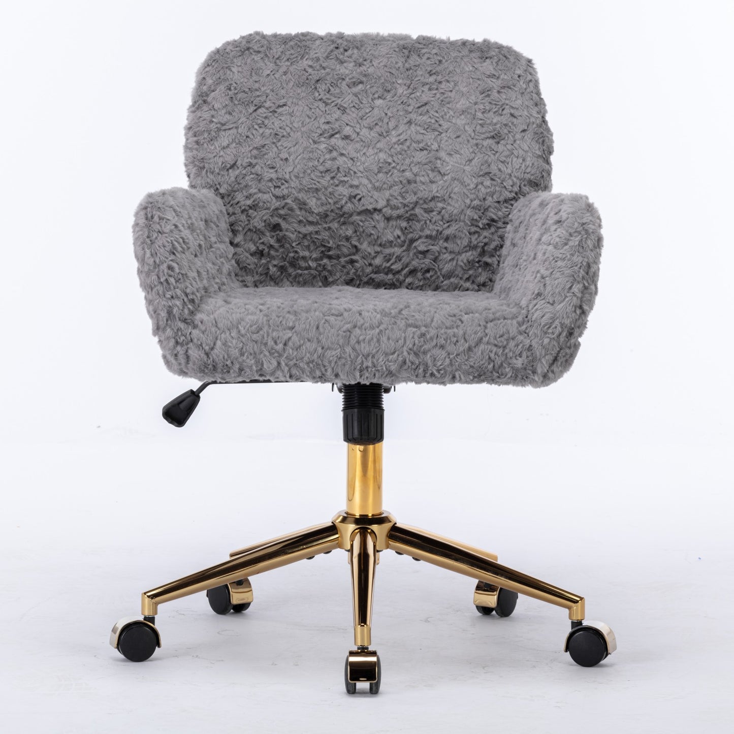 Adjustable Gray Office Chair with Gold Metal Base
