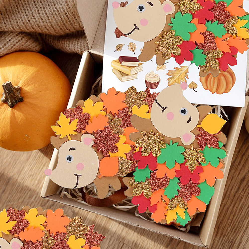 Fall Hedgehog Craft Kits - 8 Pcs Felt Art Set