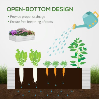 Galvanized Raised Garden Bed with Greenhouse Cover - Outdoor Planter Box