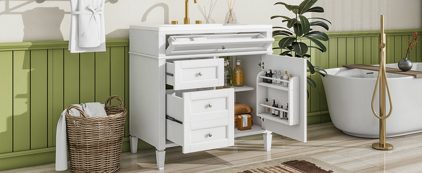 36'' Modern Bathroom Vanity with Ceramic Sink and Storage Cabinet