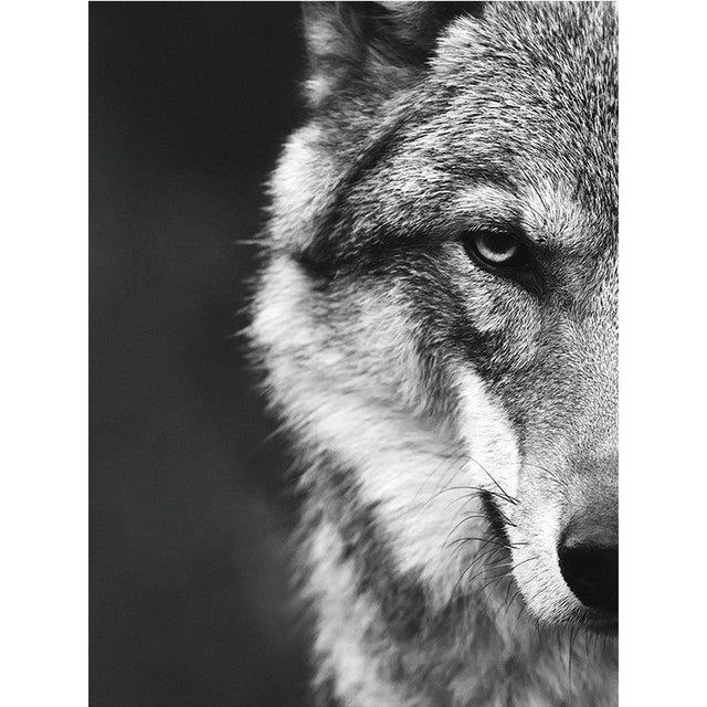 Forest Wolf Head Wall Art Poster - Scandinavian Style Canvas Decor