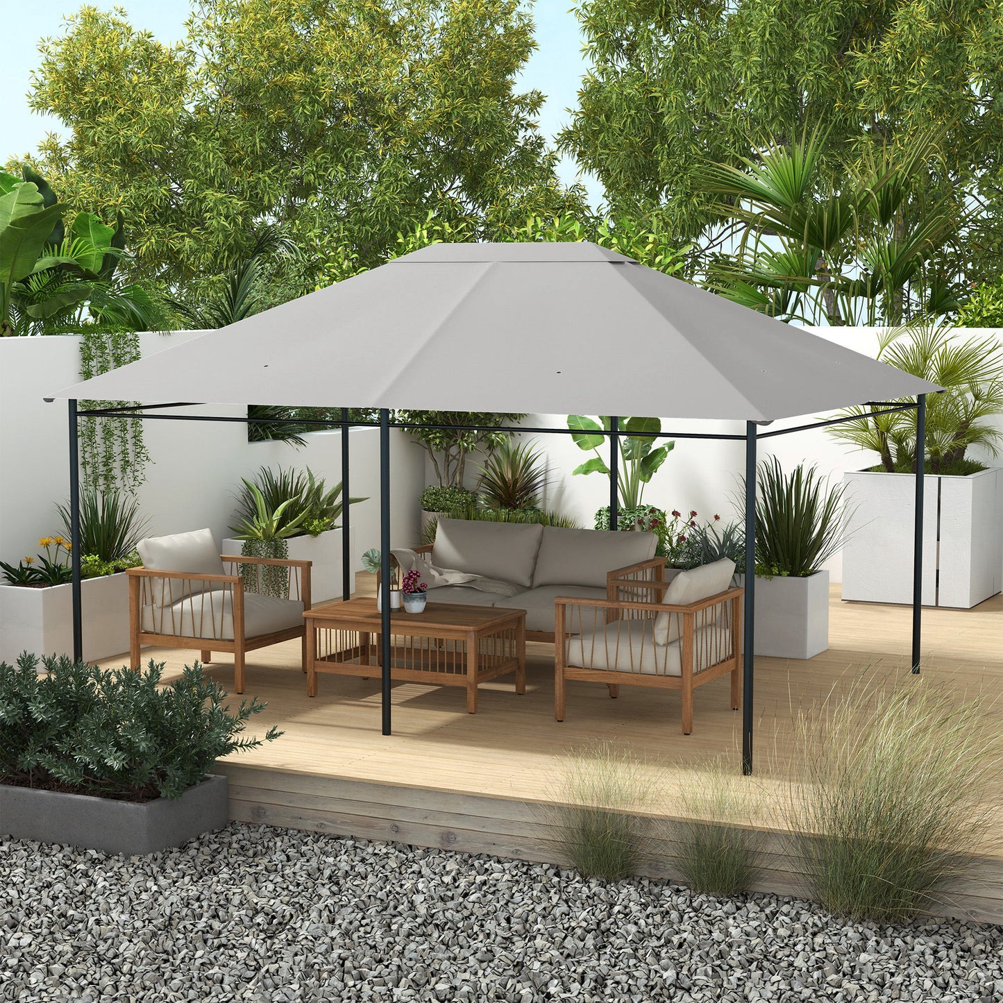 Replacement Canopy for 10' x 13' Gazebo - Light Gray