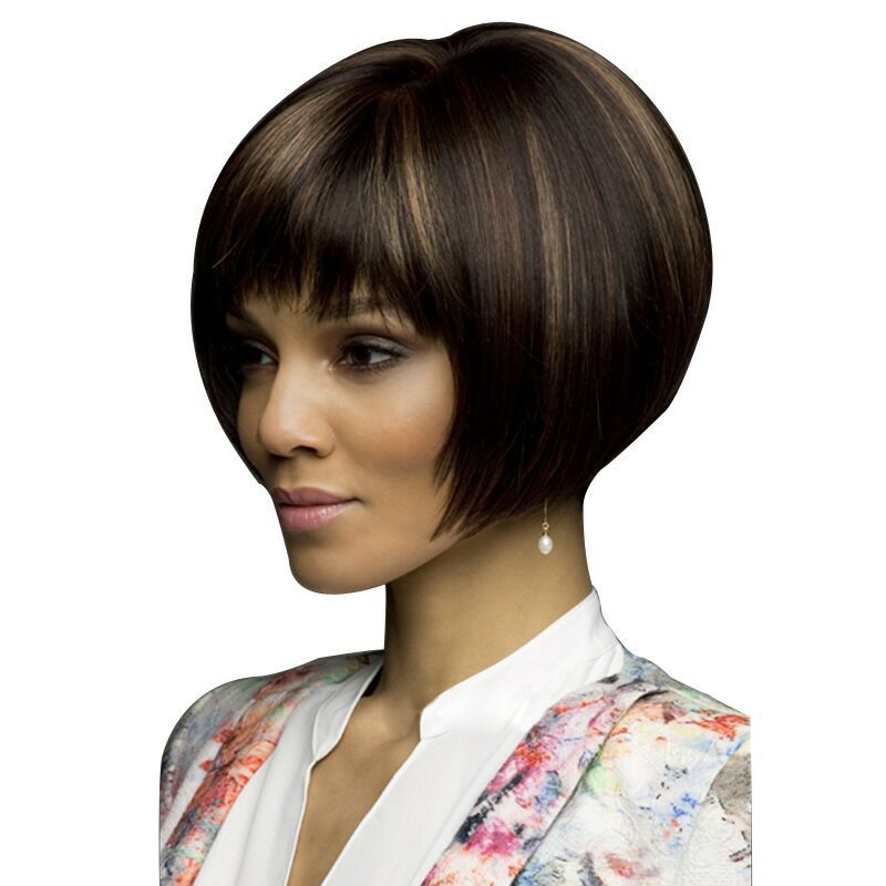 Women's Short Straight Synthetic Wig - Fashion Hairpiece with Headgear