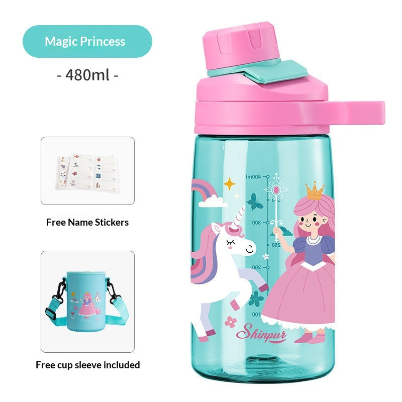 Kids Insulated Cartoon-Print Drinking Cup with Colorful Designs, 480ML
