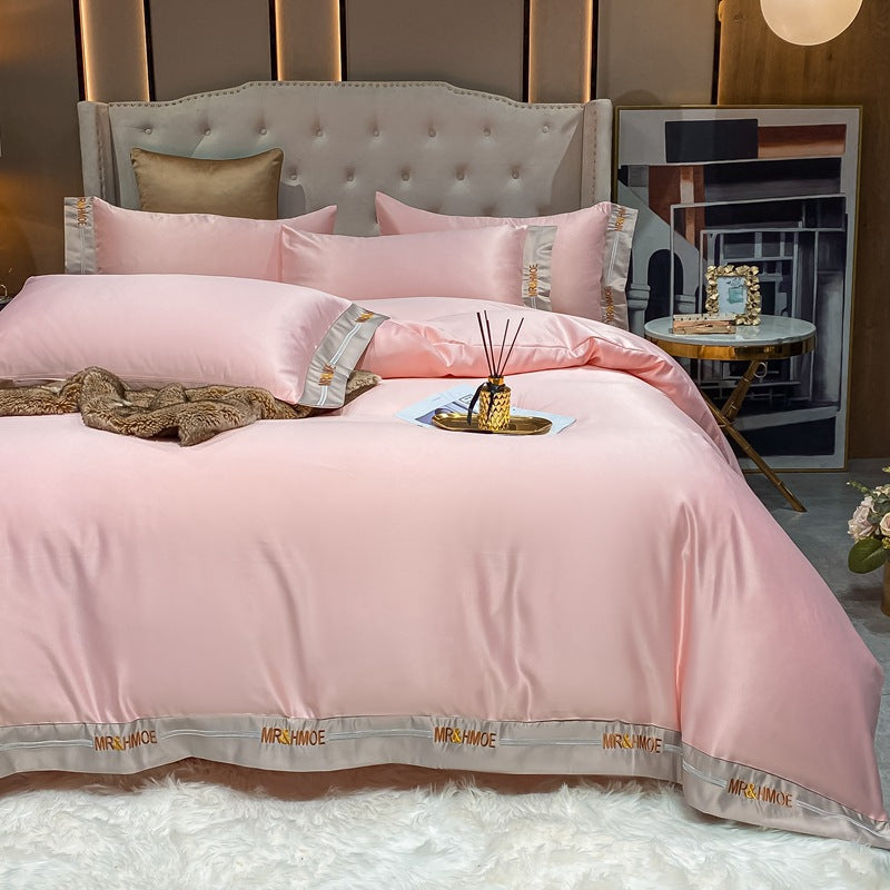 Home Washed Silk Bedding Set Four Piece Quilt Cover Bed Sheets Pillowcases